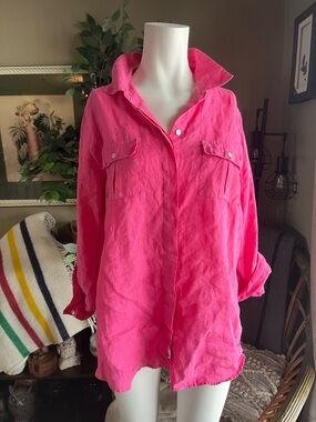 Tommy Bahama Pink Linen Shirt